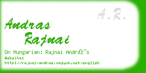 andras rajnai business card